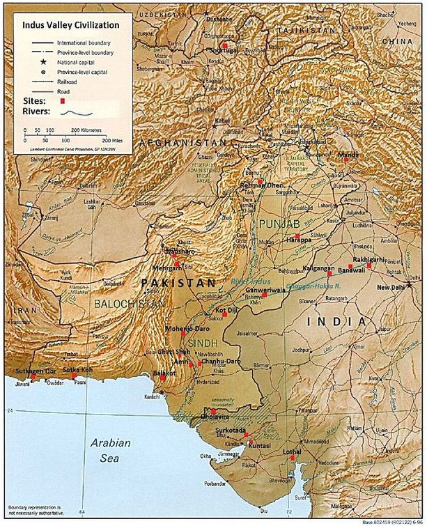 indus valley civilization line map