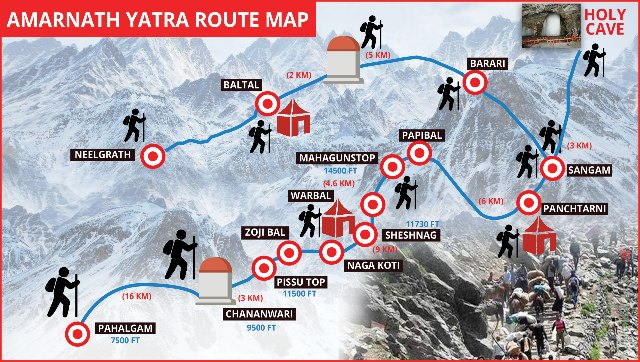 amarnath temple map