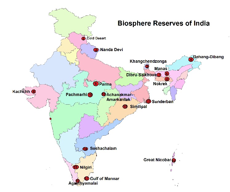 Biosphere Reserves Of India, Map Of Biosphere Reserves In, 53% OFF